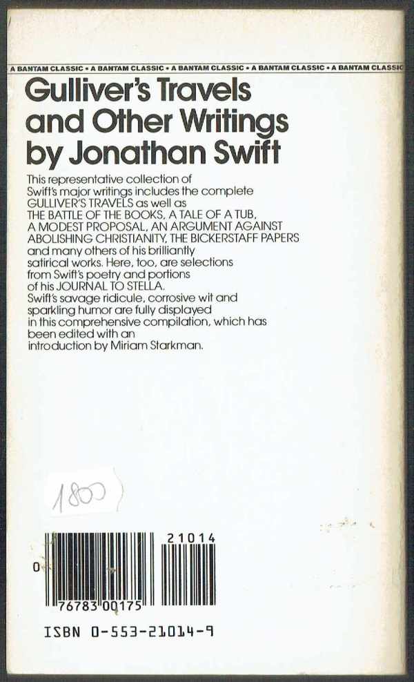 Gulliver's Travels and Other Writings Jonathan Swift  Gulliver utazásai és más írások 