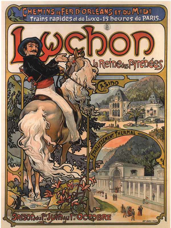 Luchon - nyaralási hirdetés plakát Alfons Mucha   Utazás