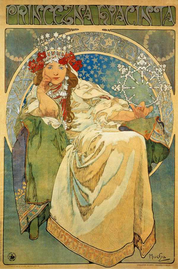 Jácint hercegnő Alfons Mucha   Női alak, Szecesszió
