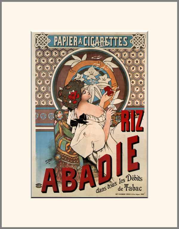 Riz Abadie - cigaretta papír reklám plakát 1898 Henri Gray   Cigaretta