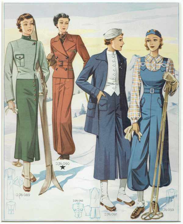 Divatképek 1930-40 – 5.   divatmagazin nyomat a múlt század első feléből Divat, ruházat, textil