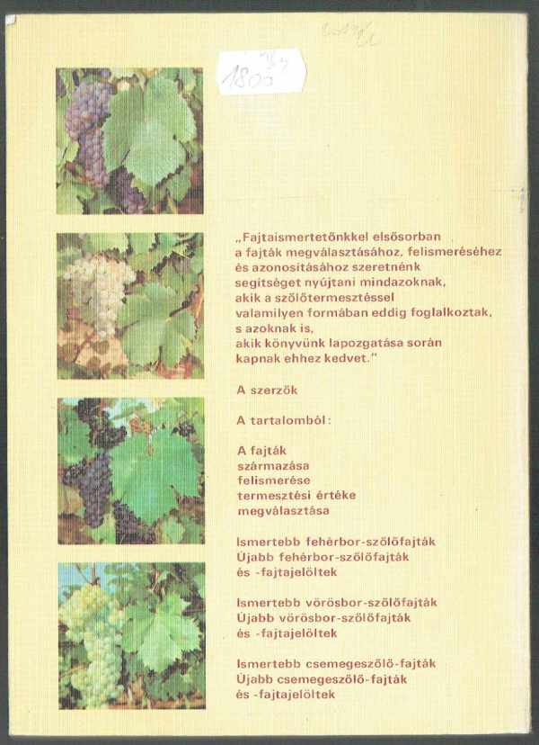 88 színes oldal a szőlőfajtákról  Csepregi Pál, Zilai János  