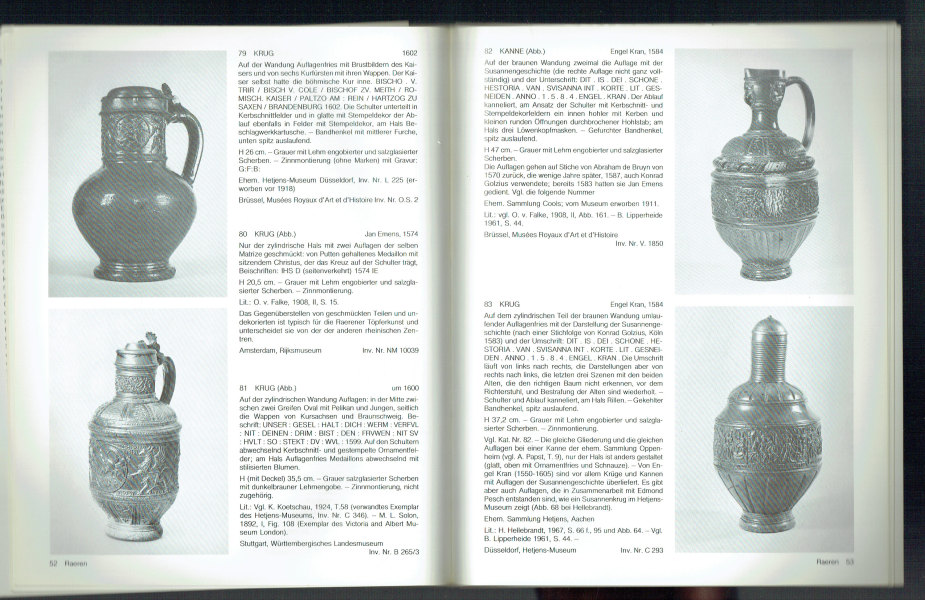 Deutsches Steinzeug der Renaissance- und Barockzeit       Katalog   Hetjens-Museum     Deutsches Keramikmuseum  1979. 09.23-11.25 Ekkart Klinge   