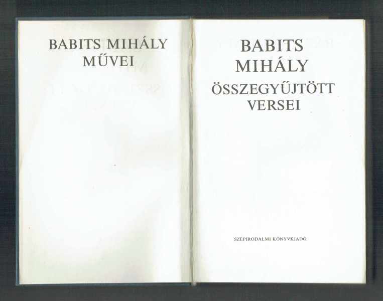 Babits Mihály összegyűjtött versei Babits Mihály  Borsos Miklós illusztrációi 