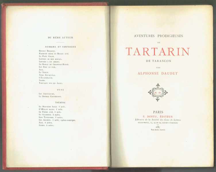Aventures prodigieuses de Tartarin de Tarascon Alphonse Daudet Aventures prodigieuses de Tartarin de Tarascon Alphonse Daudet