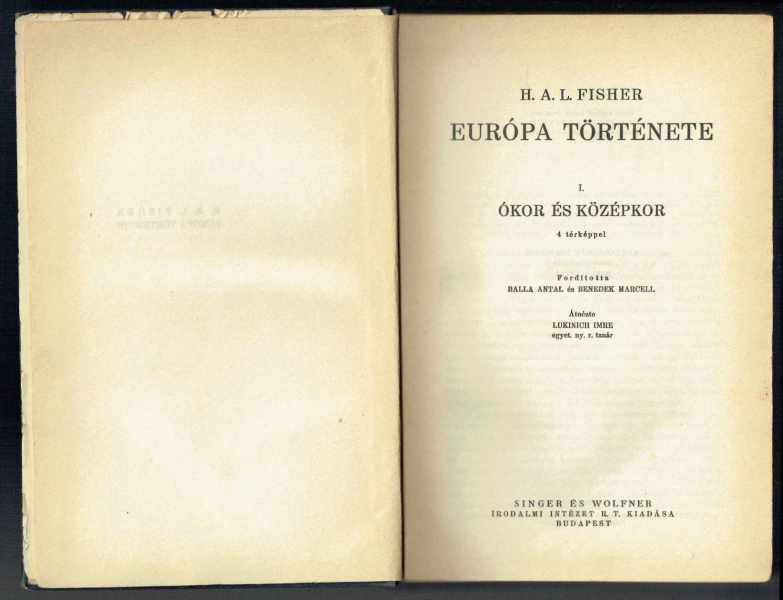 Európa története H.A.L. Fisher Európa története H.A.L. Fisher