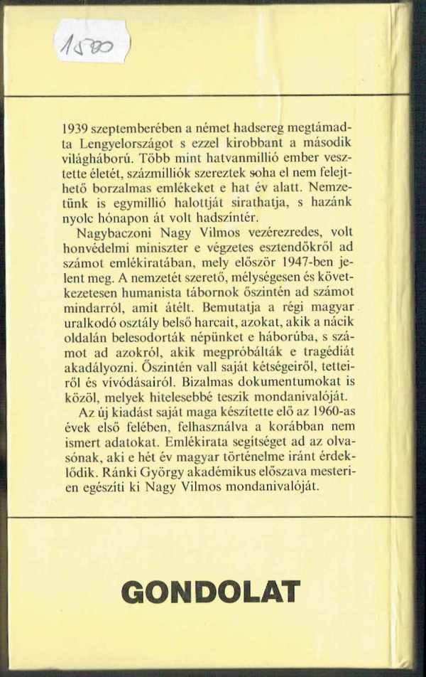 Végzetes esztendők Nagybaczoni Nagy Vilmos Végzetes esztendők Nagybaczoni Nagy Vilmos