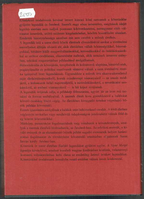 Árpád-kori legendák és intelmek Érszegi Géza Árpád-kori legendák és intelmek Érszegi Géza