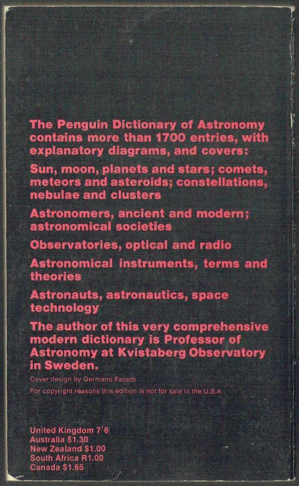 The Penguin Dictionary of Astronomy Ake Wallenquist  