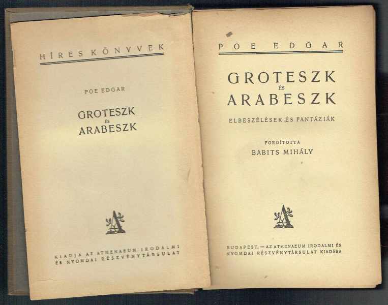Groteszk és arabeszk Edgar Allan Poe Groteszk és arabeszk Edgar Allan Poe