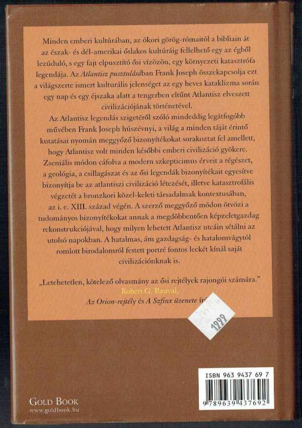 Atlantisz pusztulása - A legendás civilizáció lététnek és eltűnésének bizonyítékai Frank Joseph