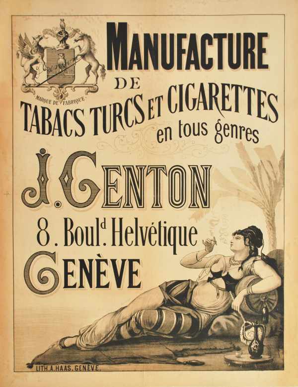 Genton - cigaretta, dohány hirdetés plakát   Cigaretta, Női alak