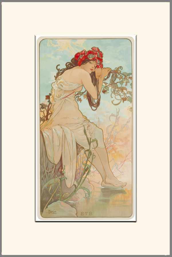 Négy évszak 1896 - Nyár Alfons Mucha Női alak, Szecesszió Négy évszak 1896 - Nyár Alfons Mucha Női alak, Szecesszió