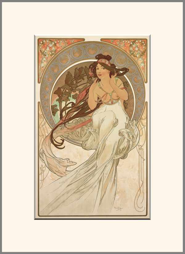 A Művészetek - Zene Alfons Mucha Női alak, Szecesszió A Művészetek - Zene Alfons Mucha Női alak, Szecesszió