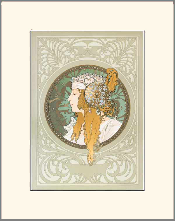 Bizánci portrék - Szőke Alfons Mucha Női alak, Portré, Szecesszió Bizánci portrék - Szőke Alfons Mucha Női alak, Portré, Szecesszió