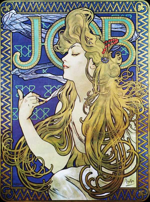 JOB - cigaretta papír reklám plakát (kék) Alfons Mucha Cigaretta, dohány, Portré, Szecesszió JOB - cigaretta papír reklám plakát (kék) Alfons Mucha Cigaretta, dohány, Portré, Szecesszió
