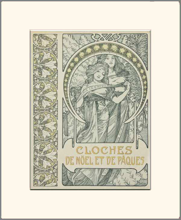 Karácsonyi és húsvéti harangok - illusztráció Alfons Mucha Női alak, Szecesszió Karácsonyi és húsvéti harangok - illusztráció Alfons Mucha Női alak, Szecesszió