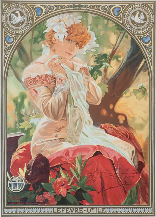 Sarah Bernhardt Alfons Mucha  Női alak, Szecesszió, Szeszesitalok