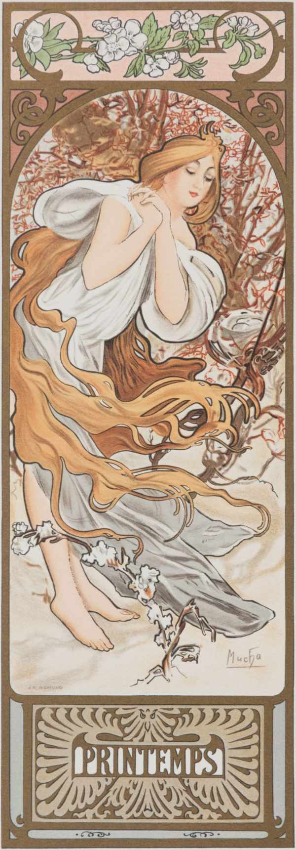 Évszakok 1896 - Tavasz Alfons Mucha  Női alak, Szecesszió