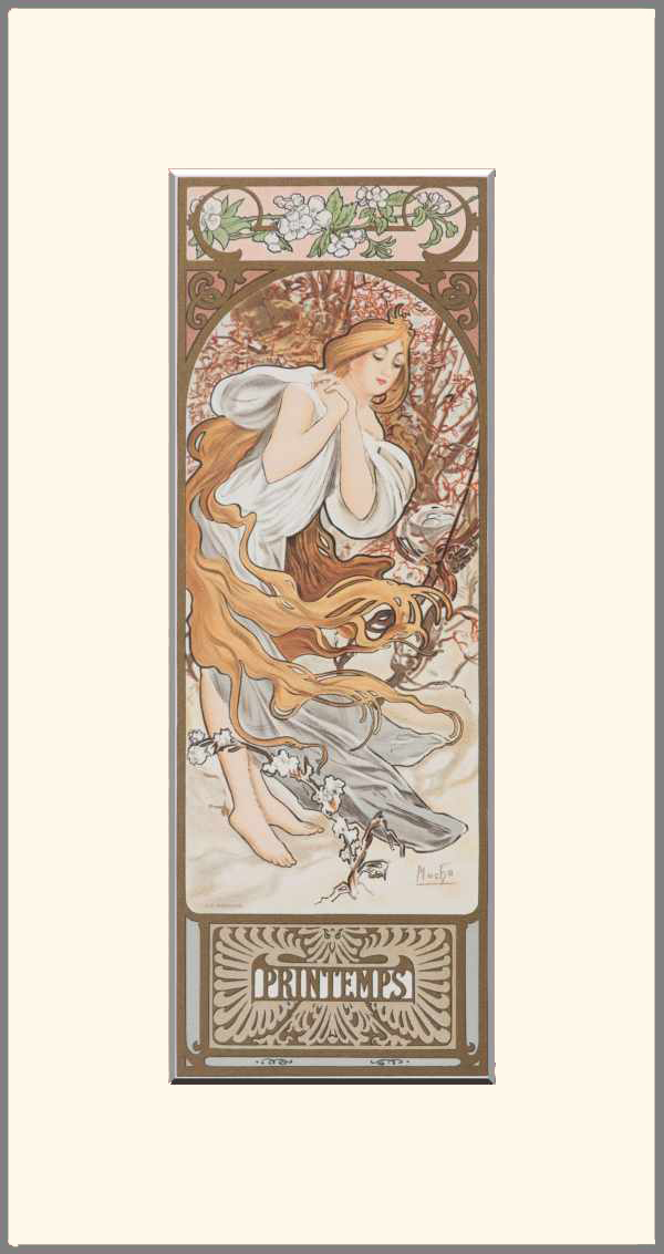 Évszakok 1896 - Tavasz Alfons Mucha  Női alak, Szecesszió