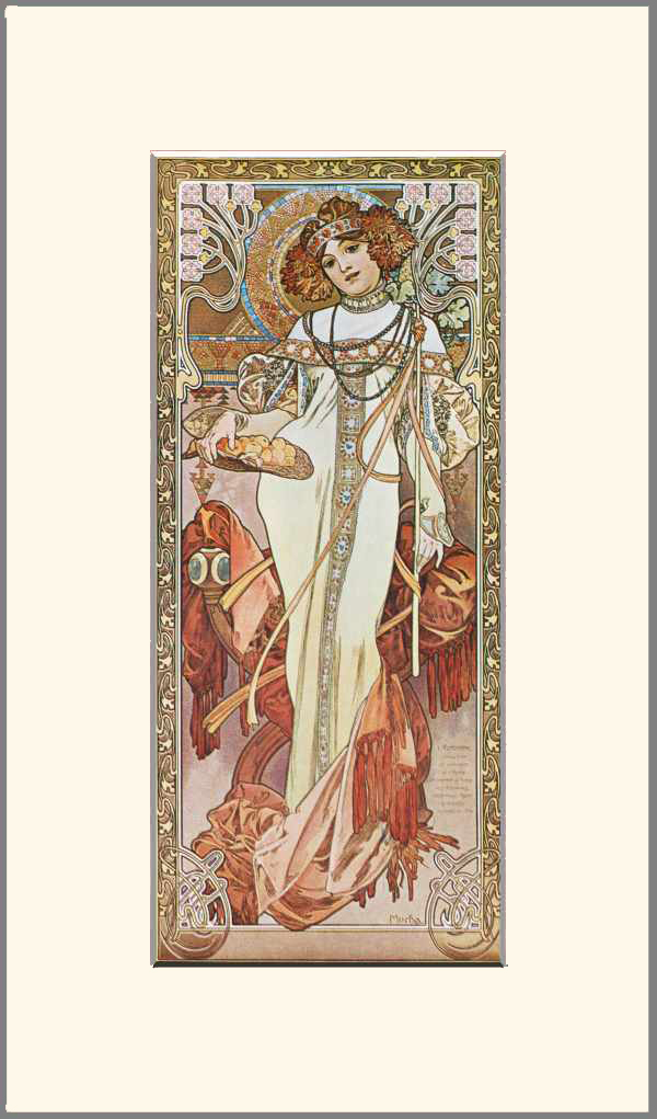 Négy évszak 1900 - Ősz Alfons Mucha Női alak, Szecesszió Négy évszak 1900 - Ősz Alfons Mucha Női alak, Szecesszió
