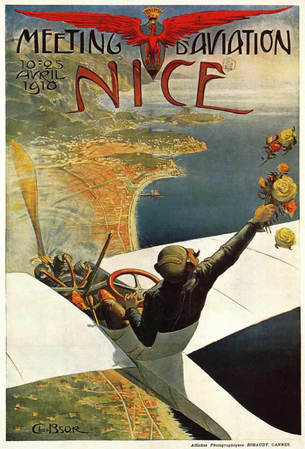 Aviaton Meeting 1910 Nizza - aviátor találkozó plakát Charles-Léonce Brossé Kiállítás, Közlekedés, automobil, kerékpár Aviaton Meeting 1910 Nizza - aviátor találkozó plakát Charles-Léonce Brossé Kiállítás, Közlekedés, automobil, kerékpár
