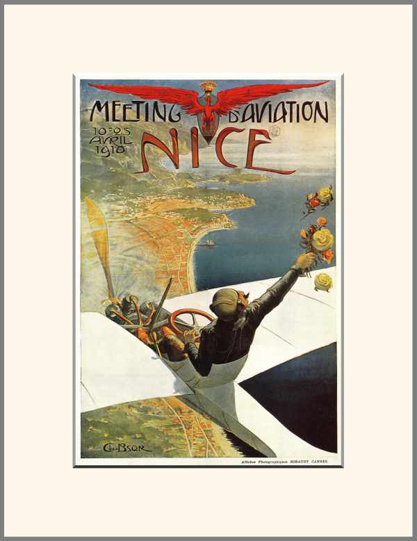 Aviaton Meeting 1910 Nizza - aviátor találkozó plakát Charles-Léonce Brossé Kiállítás, Közlekedés, automobil, kerékpár Aviaton Meeting 1910 Nizza - aviátor találkozó plakát Charles-Léonce Brossé Kiállítás, Közlekedés, automobil, kerékpár