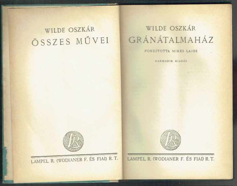 Gránátalmaház Oscar Wilde Gránátalmaház Oscar Wilde