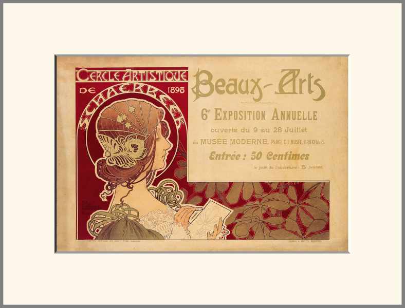 Beaux-Arts Musée Moderne - művészeti kiállítás plakát Brüsszel 1898 Henri Privat-Livemont Kiállítás, Portré, Szecesszió Beaux-Arts Musée Moderne - művészeti kiállítás plakát Brüsszel 1898 Henri Privat-Livemont Kiállítás, Portré, Szecesszió