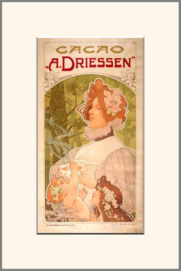 Cacao A.Driessen - kakaó reklám plakát 1900 Henri Privat-Livemont Édesség, csokoládé, Portré, Szecesszió Cacao A.Driessen - kakaó reklám plakát 1900 Henri Privat-Livemont Édesség, csokoládé, Portré, Szecesszió