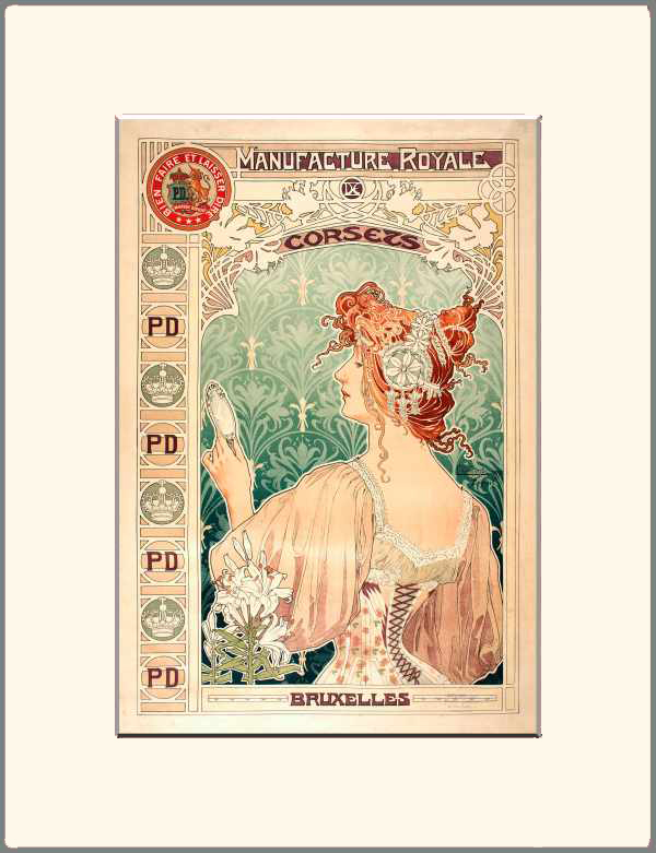 Corsets Bruxelles - fűző hirdetés plakát Henri Privat-Livemont Divat, ruházat, textil, Női alak, Szecesszió Corsets Bruxelles - fűző hirdetés plakát Henri Privat-Livemont Divat, ruházat, textil, Női alak, Szecesszió