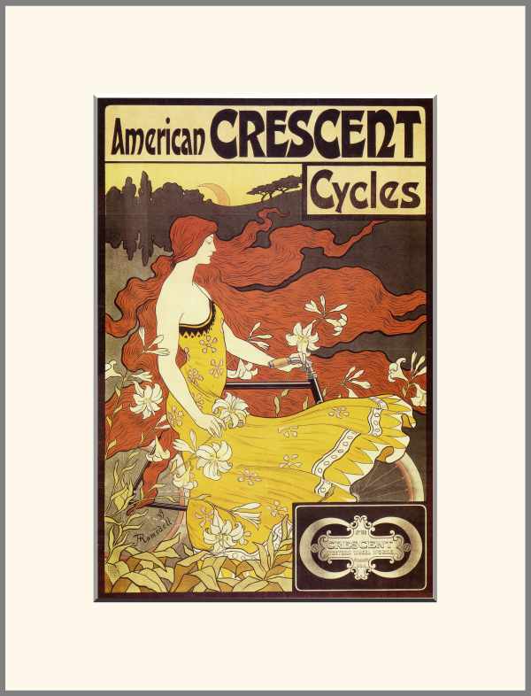 American Crescent Cycles - bicikli hirdetés plakát 1899 Frederic Winthorp Ramsdell Közlekedés, automobil, kerékpár, Női alak, Szecesszió American Crescent Cycles - bicikli hirdetés plakát 1899 Frederic Winthorp Ramsdell Közlekedés, automobil, kerékpár, Női alak, Szecesszió