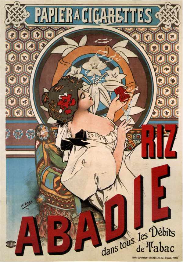 Riz Abadie - cigaretta papír reklám plakát 1898 Henri Gray Cigaretta, dohány Riz Abadie - cigaretta papír reklám plakát 1898 Henri Gray Cigaretta, dohány
