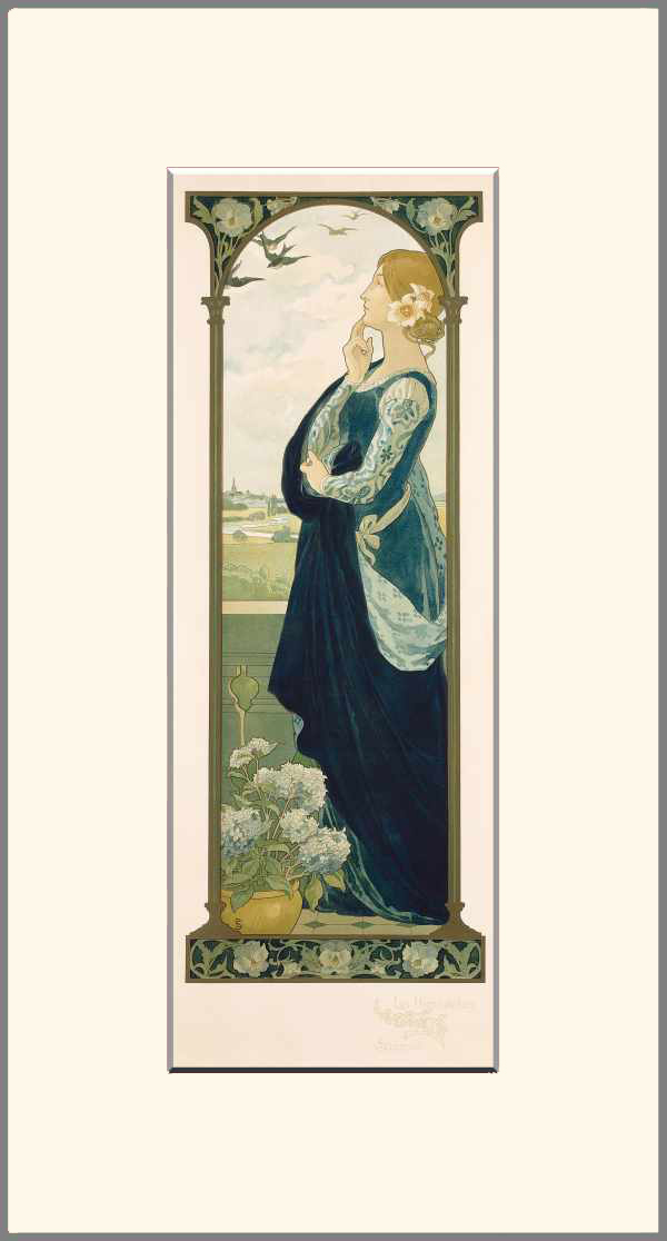 Hölgy fecskékkel (Az emlékezés fecskéi) Elisabeth Sonrel Női alak, Szecesszió Hölgy fecskékkel (Az emlékezés fecskéi) Elisabeth Sonrel Női alak, Szecesszió
