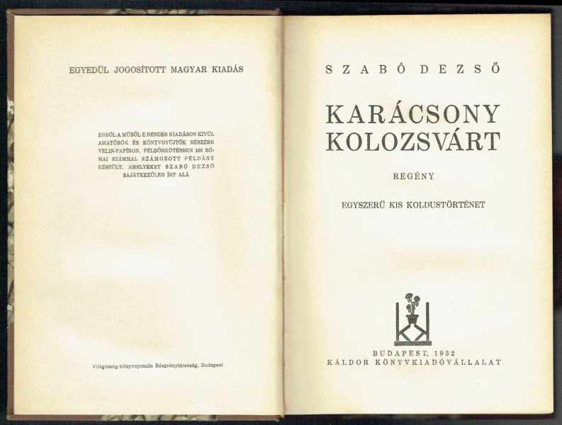 Karácsony Kolozsvárt Szabó Dezső Karácsony Kolozsvárt Szabó Dezső