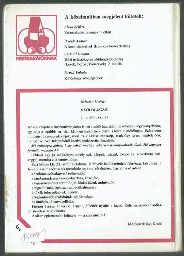 Szőlőlugas Kriszten György Szőlőlugas Kriszten György