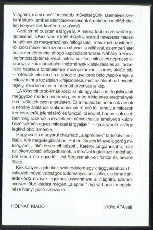 A mítosz G.S. Kirk A mítosz G.S. Kirk
