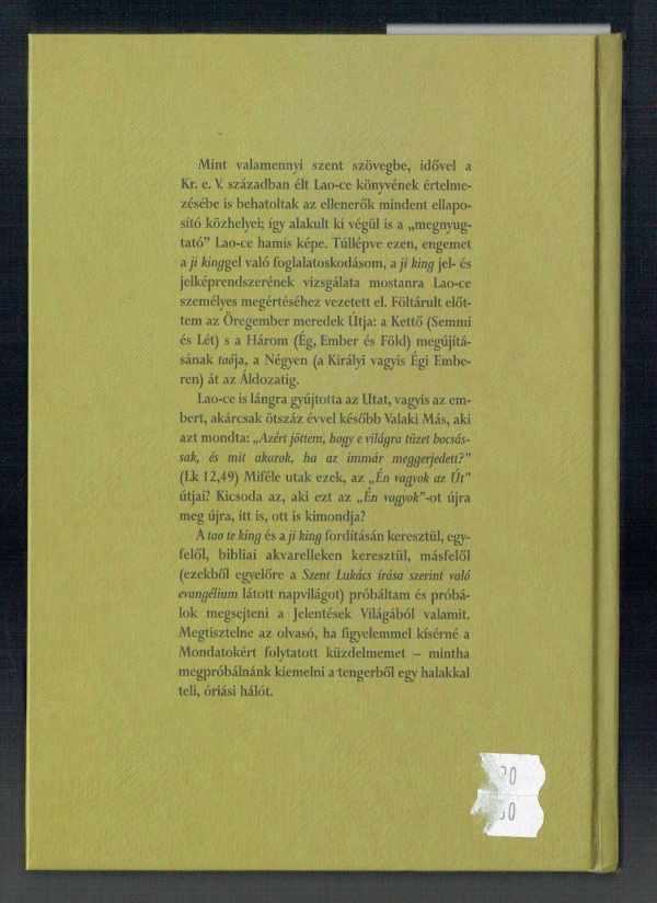 Tao Te King Lao-ce Karátson Gábor