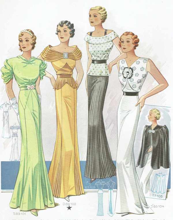 Divatképek 1930-40 – 76.   Divat, ruházat, textil