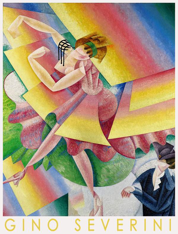Táncosnő - avantgard absztrakt festmény - reprint, művészeti plakát Gino Severini Absztrakt, Film, színház, zene, Női alak Táncosnő - avantgard absztrakt festmény - reprint, művészeti plakát Gino Severini Absztrakt, Film, színház, zene, Női alak