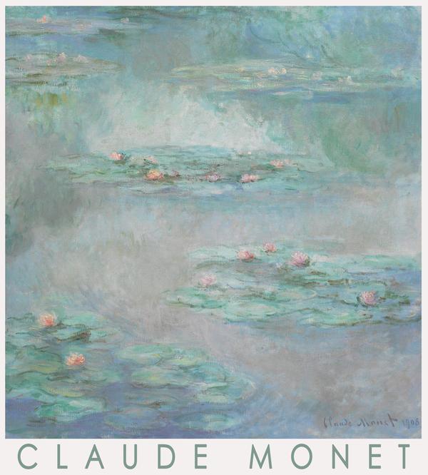 Vízililiomok 1908 - impresszionista tájkép tavirózsás tóval - reprint, művészeti plakát Claude Monet  Tájkép