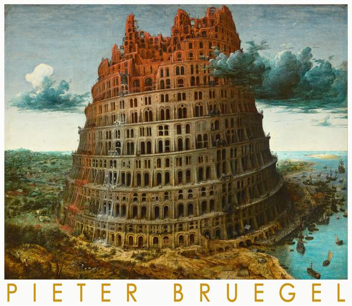 Bábel tornya 1. - reprint, művészeti plakát Pieter Bruegel id. Építészet, városkép, Tájkép Bábel tornya 1. - reprint, művészeti plakát Pieter Bruegel id. Építészet, városkép, Tájkép