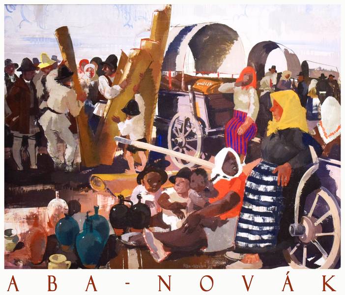 Székely vásár - reprint, művészeti plakát Aba-Novák Vilmos Életkép, Jelenet Székely vásár - reprint, művészeti plakát Aba-Novák Vilmos Életkép, Jelenet