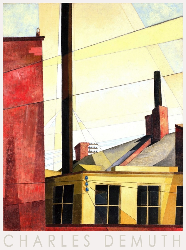 Amerika, városkép 1900-as évek - reprint, művészeti plakát Charles Demuth Építészet, városkép Amerika, városkép 1900-as évek - reprint, művészeti plakát Charles Demuth Építészet, városkép