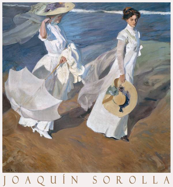 Séta a tengerparton - reprint, művészeti plakát Joaquín Sorolla y Bastida Jelenet, Női alak Séta a tengerparton - reprint, művészeti plakát Joaquín Sorolla y Bastida Jelenet, Női alak