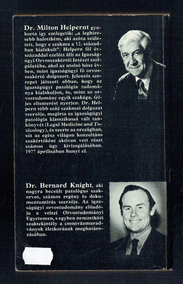 Nyomozás a boncasztalon Bernard Knight, Milton Helpern