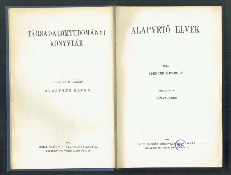 Alapvető elvek Spencer Herbert Alapvető elvek Spencer Herbert