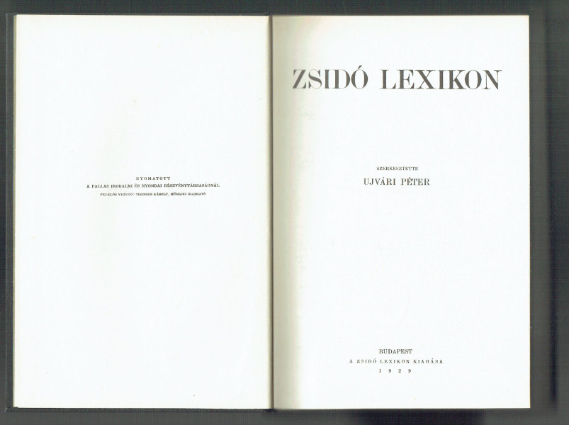 Zsidó lexikon – REPRINT Ujvári Péter Zsidó lexikon – REPRINT Ujvári Péter