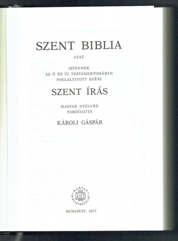 Szent Biblia Szent Biblia