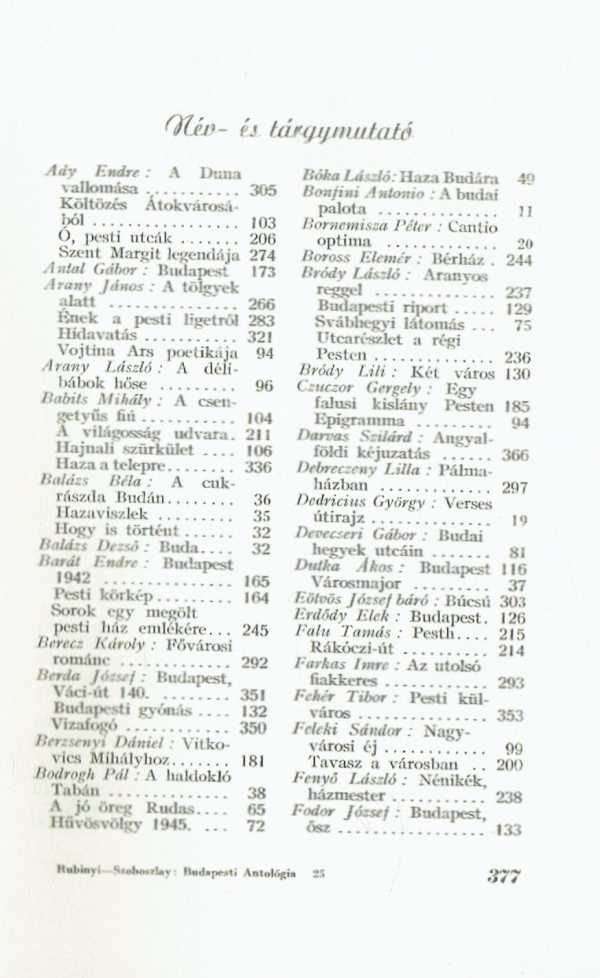 Budapesti antológia Rubinyi Mózes, Szoboszlay Ferenc Budapesti antológia Rubinyi Mózes, Szoboszlay Ferenc